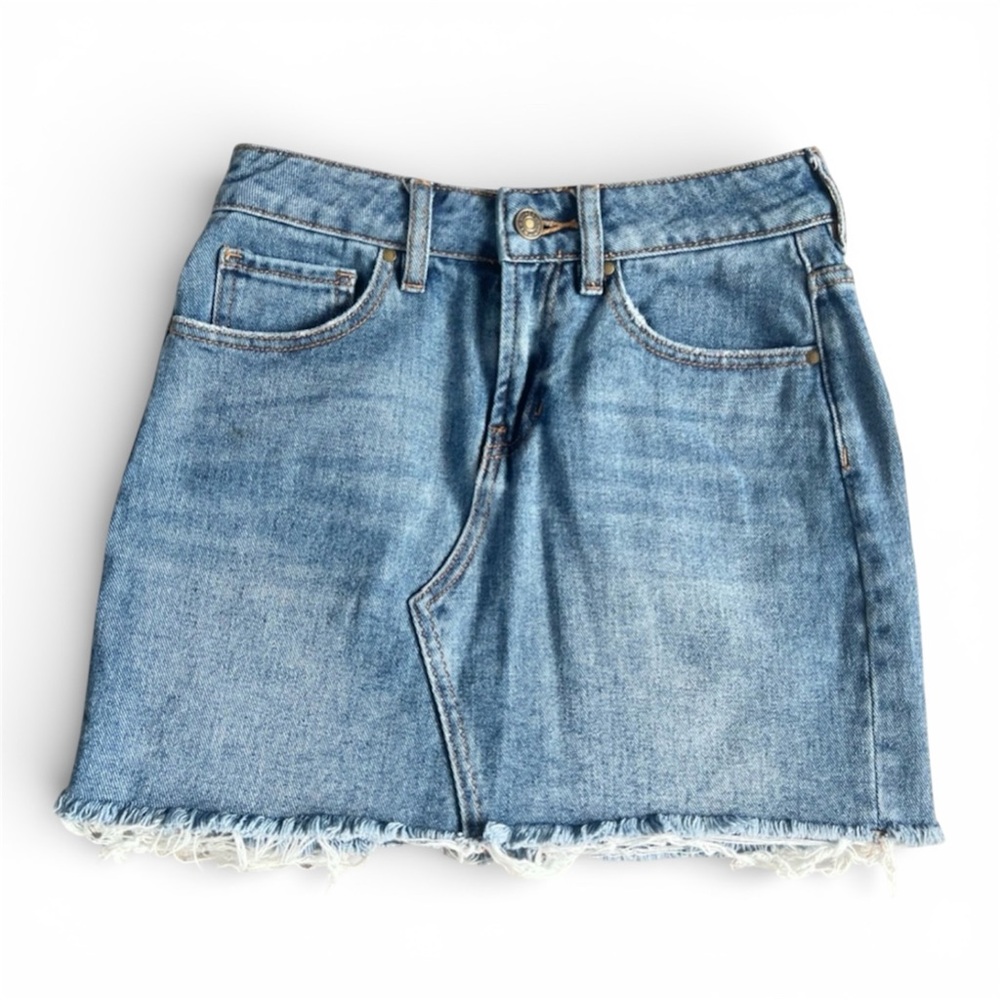 Pacsun Denim Jean Skirt Women’s Size 24 Distressed Cutoff Y2K 2000s Hipster
